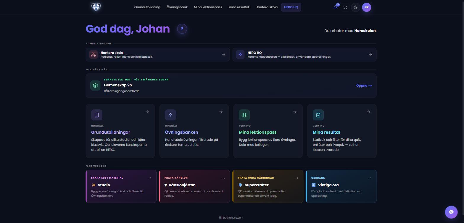 Portalens dashboard — översikt över skolans arbete